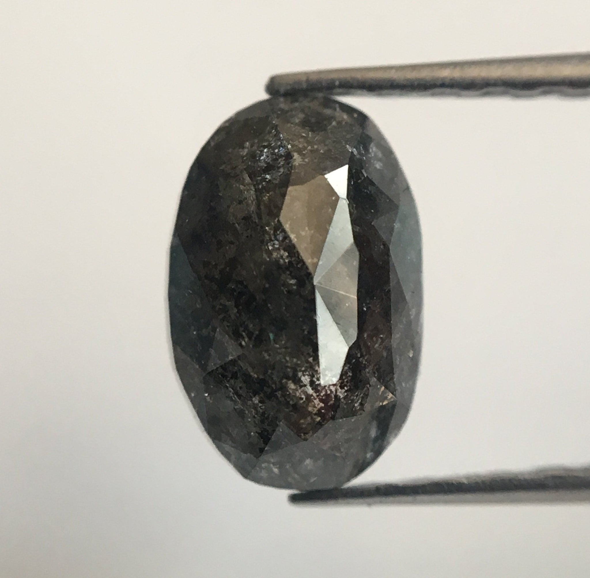 1.48 Ct Oval Cut Fancy Gray Color Natural Loose Diamond, 8.01 mm X 5.32 mm X 3.46 mm Grey Oval Shape Rose Cut Natural Loose Diamond AJ14/22