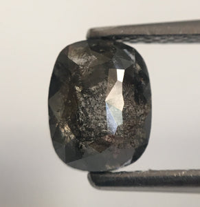 1.34 Ct Oval Cut Fancy Gray Color Natural Loose Diamond, 7.22 mm X 5.69 mm X 3.16 mm Grey Oval Shape Rose Cut Natural Loose Diamond AJ14/25