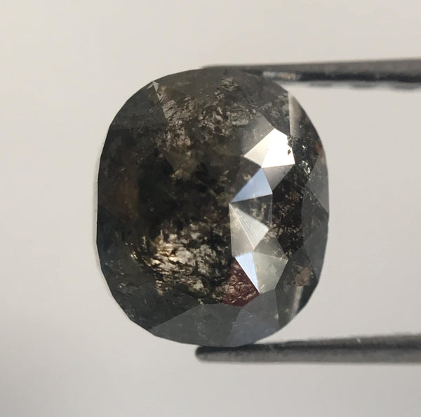 1.32 Ct Oval Cut Fancy Gray Color Natural Loose Diamond, 6.83 mm X 5.68 mm X 2.94 mm Grey Oval Shape Rose Cut Natural Loose Diamond AJ14/28
