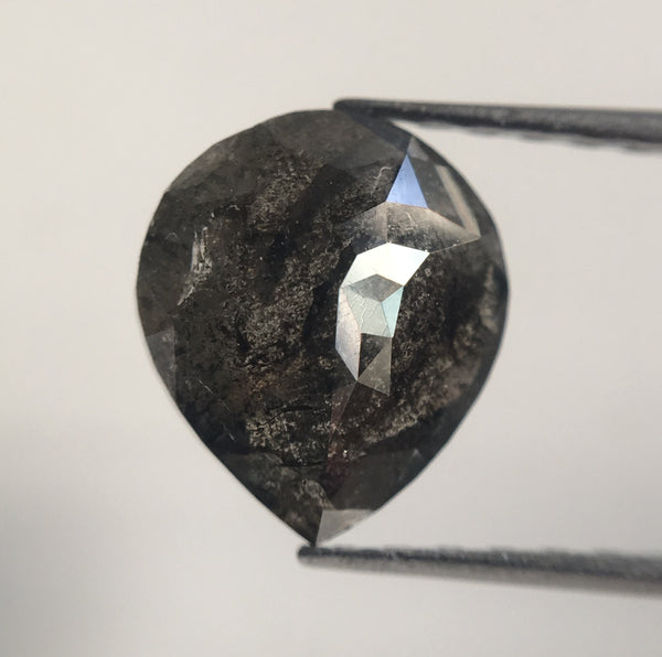 1.90 Ct Fancy Dark Gray Pear Shape Natural Loose Diamond, 8.83 mm X 7.64 mm X 3.48 mm Pear Natural Loose Diamond Use for Jewelry AJ14/31