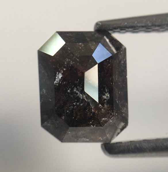 1.34 Ct Natural Dark Gray Emerald shape Loose Diamond, 6.92 m x 5.52 mm x 3.39 mm Emerald shape natural loose diamond for jewelry AJ14/56