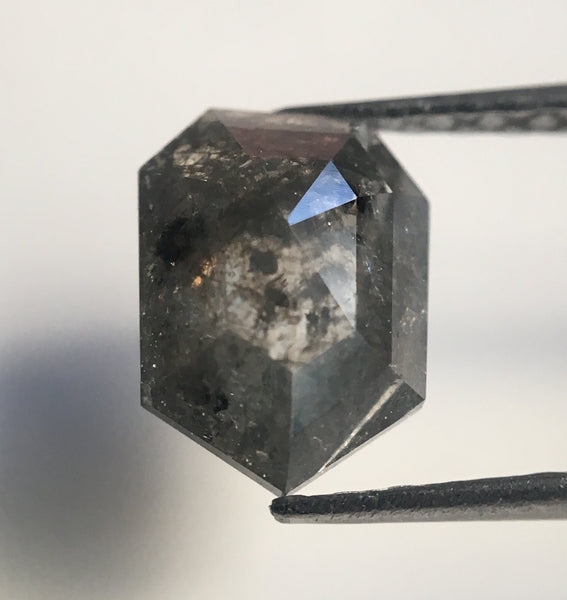 1.18 Ct Shape Dark Gray Color Natural Loose Diamond, 8.31 mm x 6.10 mm X 2.58 mm shield shape Natural Loose Diamond AJ14/64