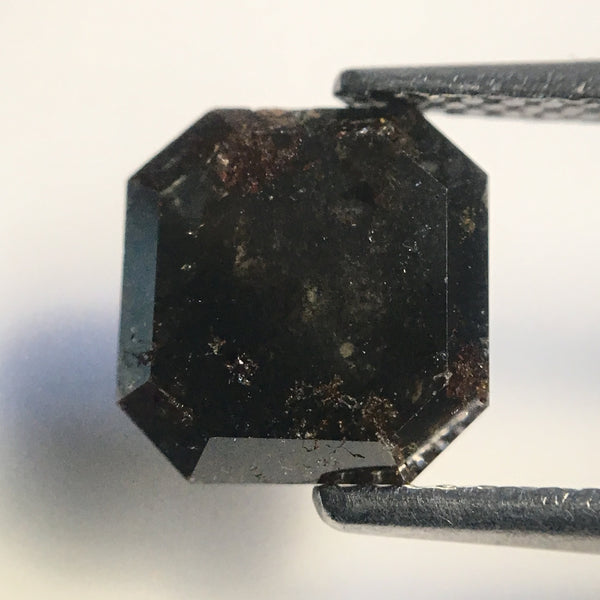 2.82 Ct Natural Dark Gray Emerald shape Loose Diamond, 7.74 mm x 8.86 mm x 4.42 mm Emerald shape natural loose diamond for jewelry AJ14/77