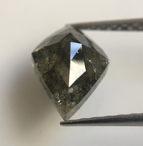 2.42 Ct 10.81 mm X 7.62 mm X 4.45 mm Fancy Black Grey Color  geometric shape Natural Loose Diamond, Kite Shape Black grey Diamond  AJ14/76