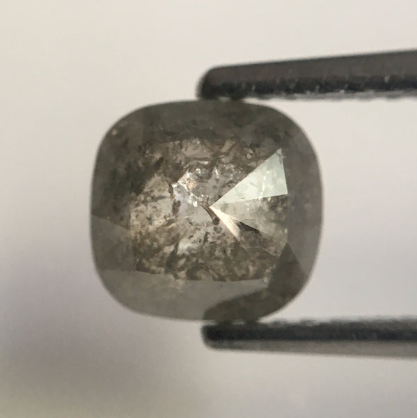 1.20 Ct Natural Cushion Shape Gray Color Loose Diamond, 6.62 mm x 6.31 mm x 2.74 mm Natural Cushion Shape Diamond perfect for Ring SJ42/17