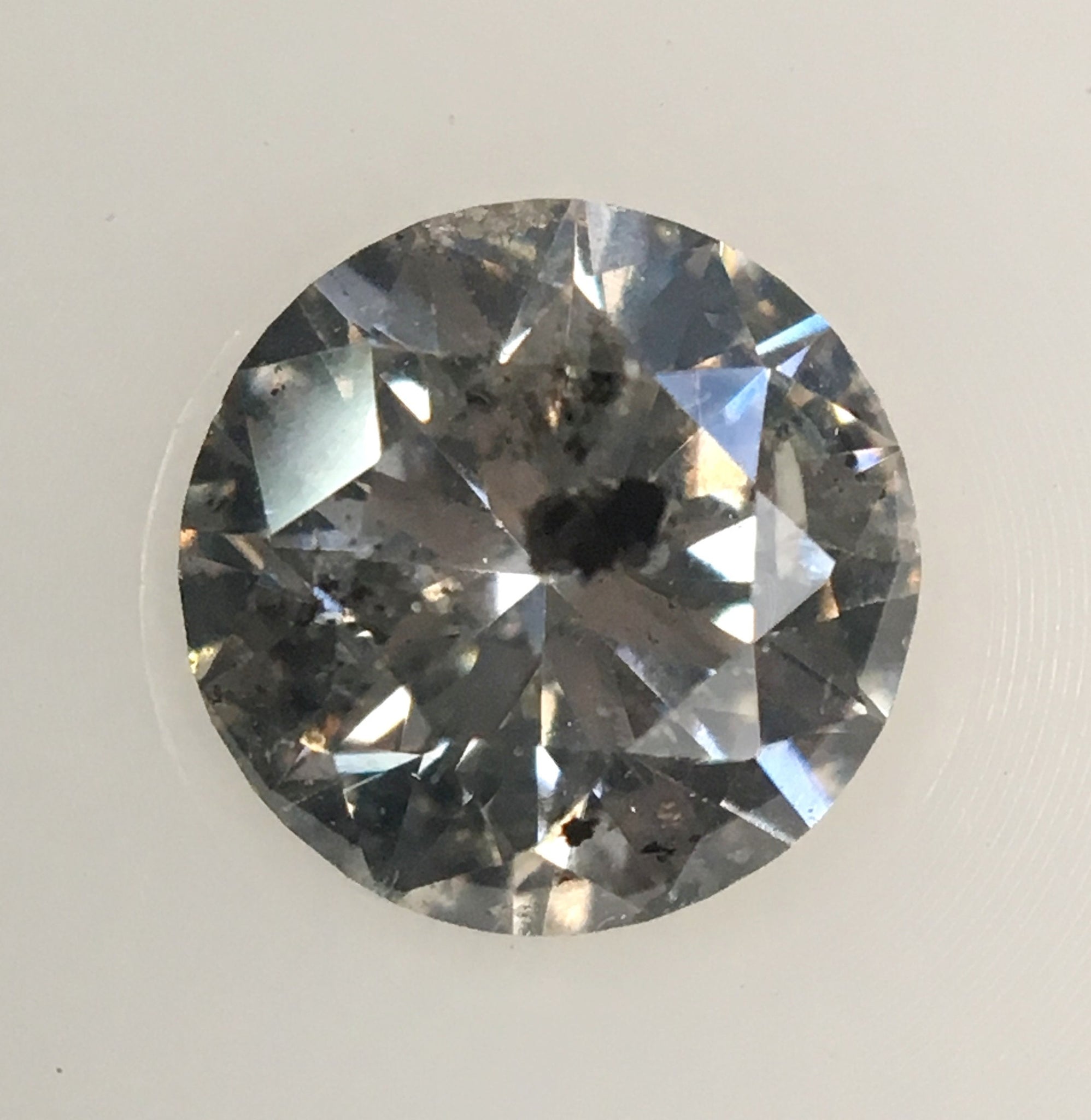 0.35 Ct Fancy Gray Round Brilliant Cut Natural Loose Rustic Diamond, 4.43 mm X 2.72 mm Salt and Pepper Natural Grey Loose Diamond, SJ03/24
