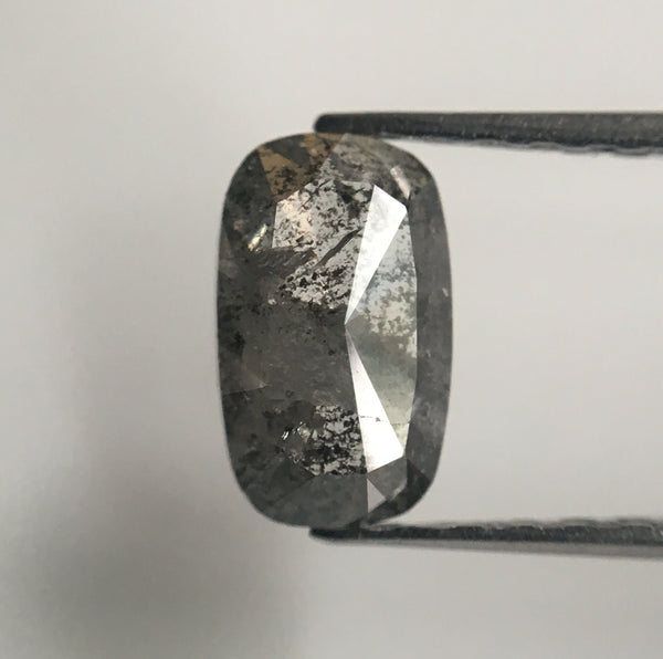 0.82 Ct Fancy Dark Gray Natural Oval Shape Loose Diamond, 7.80 mm X 4.68 mm X 1.94 mm Salt and Pepper Natural Diamond SJ42/31