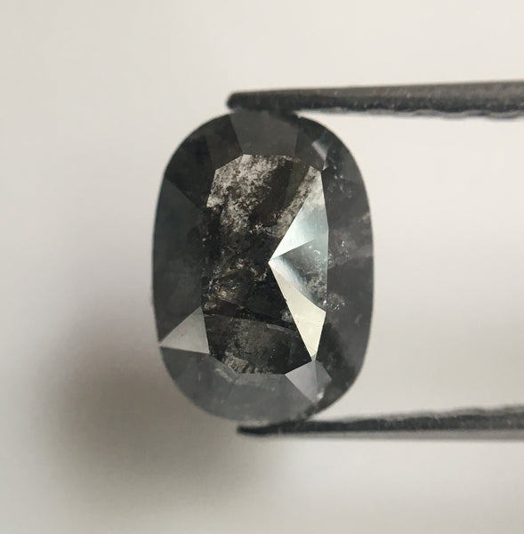 0.88 Ct Salt and Pepper Natural Oval Shape loose Diamond 7.21 mm X 5.15 mm X 2.26 mm Oval Shape Natural Diamond for engagement ring SJ42/41