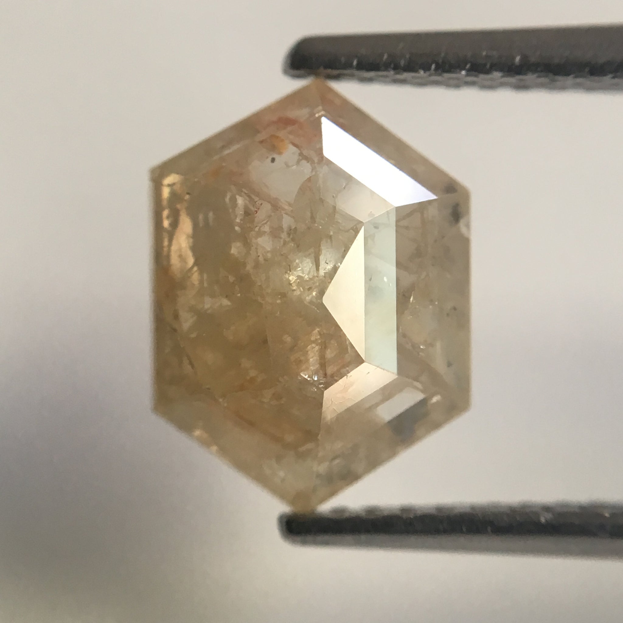 1.66 Ct Hexagon Shape Light Grey Fancy Cut Natural Loose Diamond, 10.13 mm X 7.41 mm X 2.49 mm Natural Faceted Diamond SJ07/114