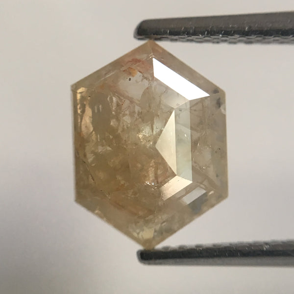 1.66 Ct Hexagon Shape Light Grey Fancy Cut Natural Loose Diamond, 10.13 mm X 7.41 mm X 2.49 mm Natural Faceted Diamond SJ07/114