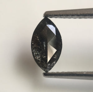 0.60 Ct Grey Marquise Shaped Natural Rose Cut Loose Diamond, 8.26 mm x 4.69 mm x 2.09 mm Salt & pepper Rose Cut Loose Diamond SJ43/02