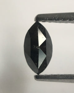 0.45 Ct Grey Marquise Shaped Natural Rose Cut Loose Diamond, 6.61 mm x 3.59 mm x 2.33 mm Salt & pepper Rose Cut Loose Diamond SJ43/18