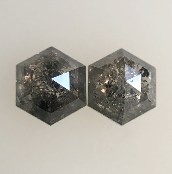 2 Pcs Hexagon Shape Natural Loose Diamond, 0.69 Ct 4.72 mm x 4.09 mm Fancy Color Hexagon Cut loose diamond Use for Jewellery making SJ28/42