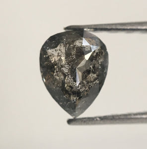 0.46 Ct Natural Loose Diamond Fancy Grey Black Rose Cut Diamond, 5.50 mm x 4.30 mm x 2.41 mm Grey Rose Cut Pear Diamond SJ43/25