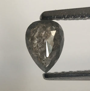 0.39 Ct Natural Loose Diamond Fancy Grey Black Rose Cut Diamond, 5.58 mm x 4.11 mm x 2.09 mm Grey Rose Cut Pear Diamond SJ43/29