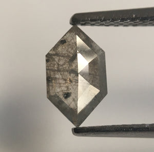 0.65 Ct Fancy Gray Color Natural Hexagon Shape loose Diamond, 8.61 mm X 5.08 mm X 1.92 mm Natural Loose Diamond for rings SJ43/42