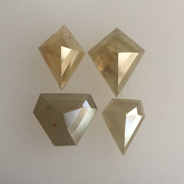 0.67 Ct Natural yellowish grey Color Fancy shape Loose Diamond 4 Pcs, 3.72 to 4.81 mm Excellent Natural Diamond quality SJ41/25