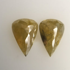 2.45 Ct Yellow pear Shape loose Diamond, 9.81 mm X 6.57 mm X 2.63 mm Natural Rustic diamond, Polished Diamond SJ44/23
