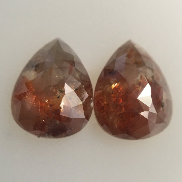 2.14 Ct Pear Shape Brownish Gray Rose Cut Natural Loose Diamond, 8.42 mm X 6.43 mm X 2.49 mm Rose Cut Pear Natural Loose Diamond SJ44/50