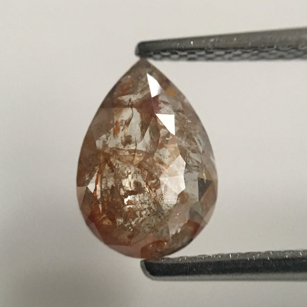 1.15 Ct Pear Shape Fancy Brown Rose Cut Natural Loose Diamond, 9.09 mm X 6.32 mm X 2.49 mm Rose Cut Pear Natural Loose Diamond SJ44/63