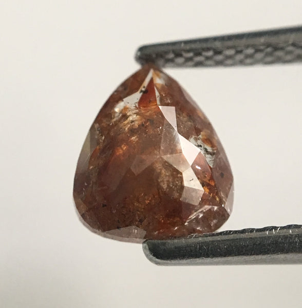 0.97 Ct Pear Shape Fancy Brown Rose Cut Natural Loose Diamond, 7.37 mm X 6.20 mm X 2.41 mm Rose Cut Pear Natural Loose Diamond SJ44/68