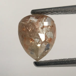 0.90 Ct Pear Shape Fancy Brown Rose Cut Natural Loose Diamond, 7.51 mm X 6.08 mm X 2.36 mm Rose Cut Pear Natural Loose Diamond SJ44/73