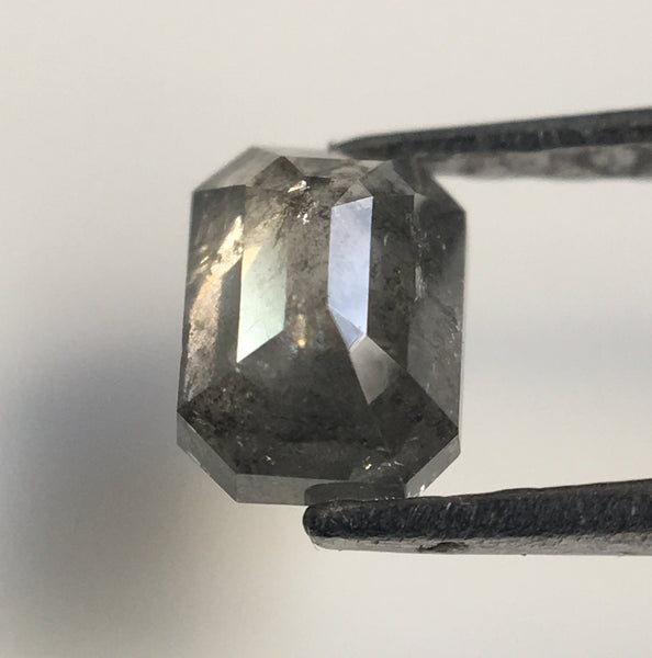 0.42 Ct Grey Emerald Cut Rustic Natural Loose Diamond, 4.90 mm X 3.54 mm X 2.20 mm Natural Loose Diamond For Jewellery SJ42/07
