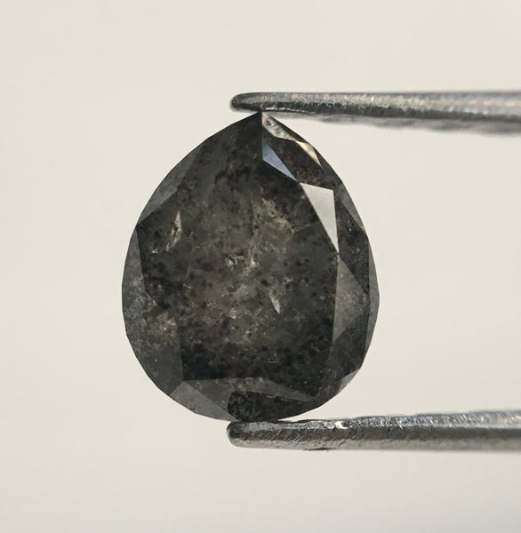 0.55 Ct Natural Loose Diamond 5.50 mm X 4.52 mm x 2.93 mm Fancy Dark Grey Color Full Cut Pear Natural Loose Diamond for Jewellery SJ42/11