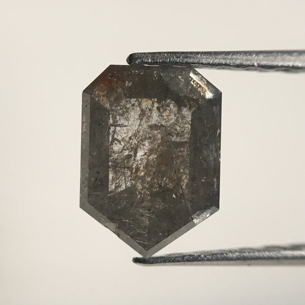 0.91 CT Natural Fancy Grey Color antique shape Loose Diamond 6.97 mm X 5.07 mm X 2.38 mm, Pentagon Shape Natural Loose Diamond SJ42/27