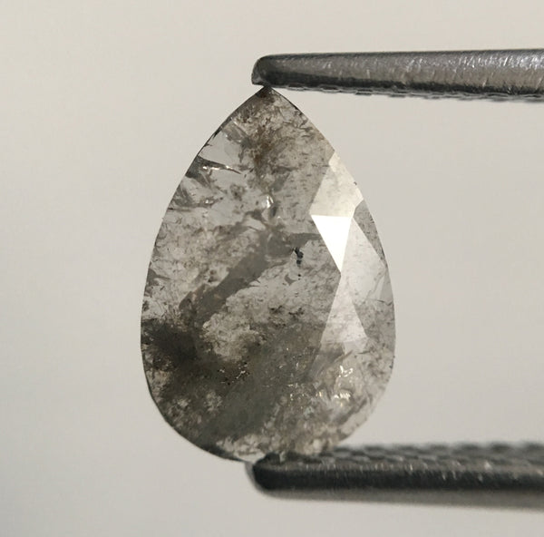 1.22 Ct Pair Rose Cut Pear Shape Natural Rustic Diamond, 8.78 mm x 6.03 mm x 1.12 mm Pear cut loose diamond SJ45/07