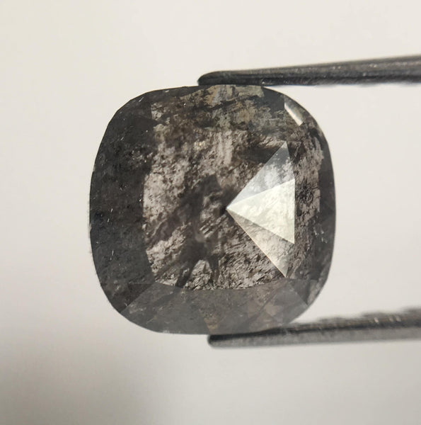 0.79 Ct Natural Cushion Shape Gray Color Loose Diamond, 5.96 mm x 5.94 mm x 1.99 mm Natural Cushion Shape Diamond perfect for Ring SJ42/33