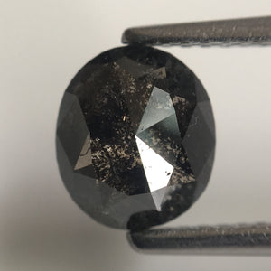 1.26 Ct Salt and Pepper Natural Oval Shape loose Diamond 7.54 mm X 6.52 mm X 2.88 mm Oval Shape Natural Diamond for engagement ring SJ42/39