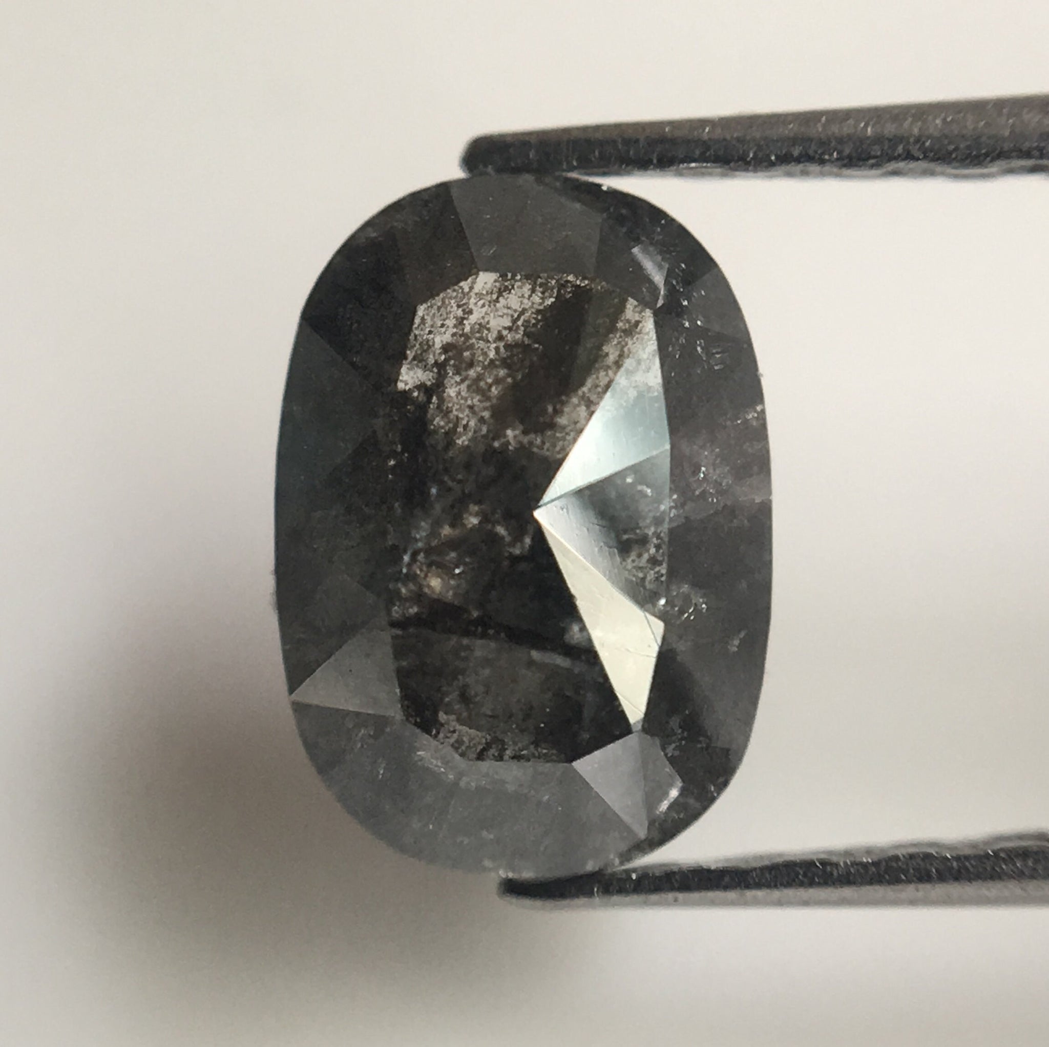 0.88 Ct Salt and Pepper Natural Oval Shape loose Diamond 7.21 mm X 5.15 mm X 2.26 mm Oval Shape Natural Diamond for engagement ring SJ42/41