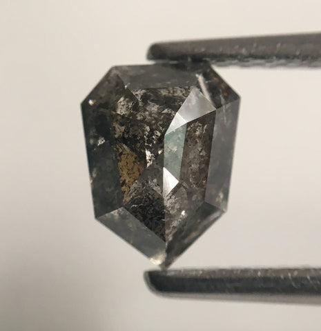 1.12 CT Natural Fancy Grey Color antique shape Loose Diamond 6.95 mm X 5.40 mm X 3.45 mm, Excellent Pentagon Shape Diamond SJ42/43