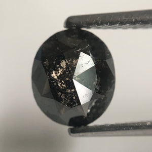 1.26 Ct Salt and Pepper Natural Oval Shape loose Diamond 7.56 mm X 6.50 mm X 2.24 mm Oval Shape Natural Diamond for engagement ring SJ42/48