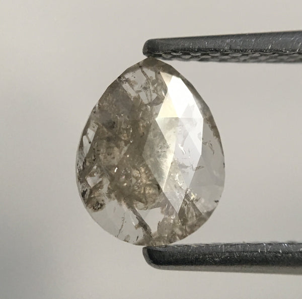 0.64 Ct Pear Shape Grey Rose Cut Natural Loose Diamond, 7.88 mm X 6.28 mm X 1.29 mm Natural Loose Diamond SJ45/32