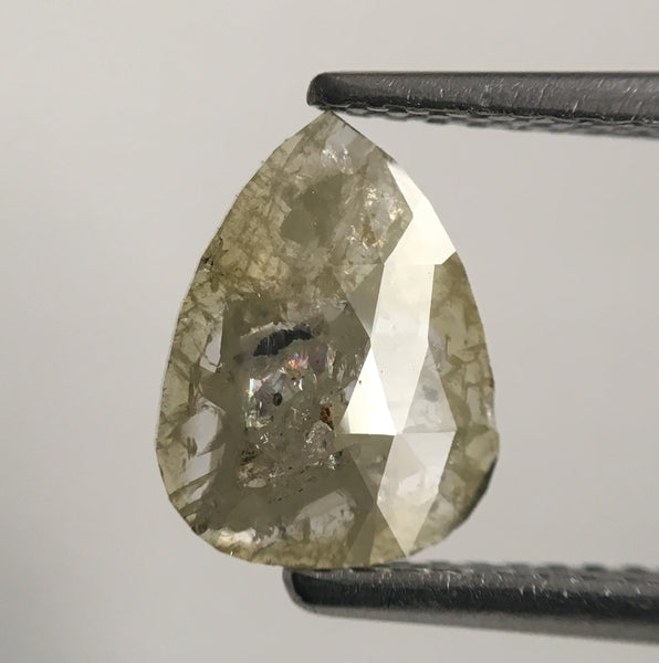 0.93 Ct Grayish yellow Color 9.22 mm X 6.97 mm X 1.53 mm Pear Cut Natural Loose Diamond Use for Jewelry SJ01/04