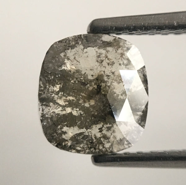 1.19 Ct Natural Cushion Shape Transparent Gray Rose cut Diamond 7.46 mm X 6.80 mm X 1.93 mm perfect for Jewelry SJ01/05