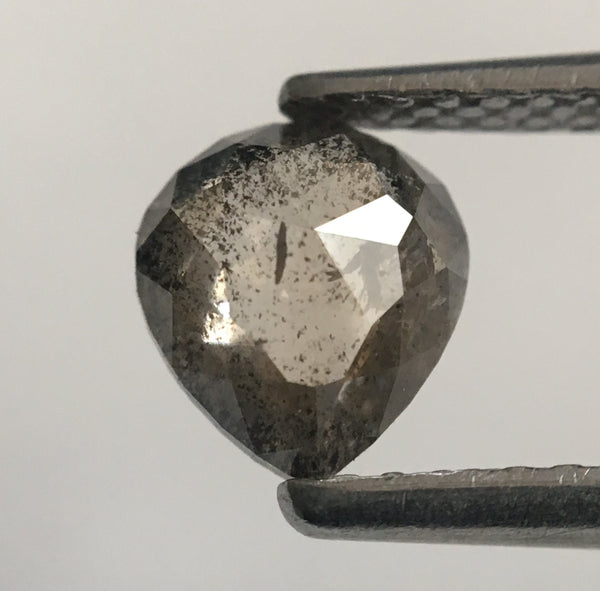 0.73 Ct Fancy Grey 6.57 mm X 5.84 mm X 2.36 mm Pear Cut Loose Natural Diamond, Grey Rose Cut Pear Natural Loose Diamond SJ46/21