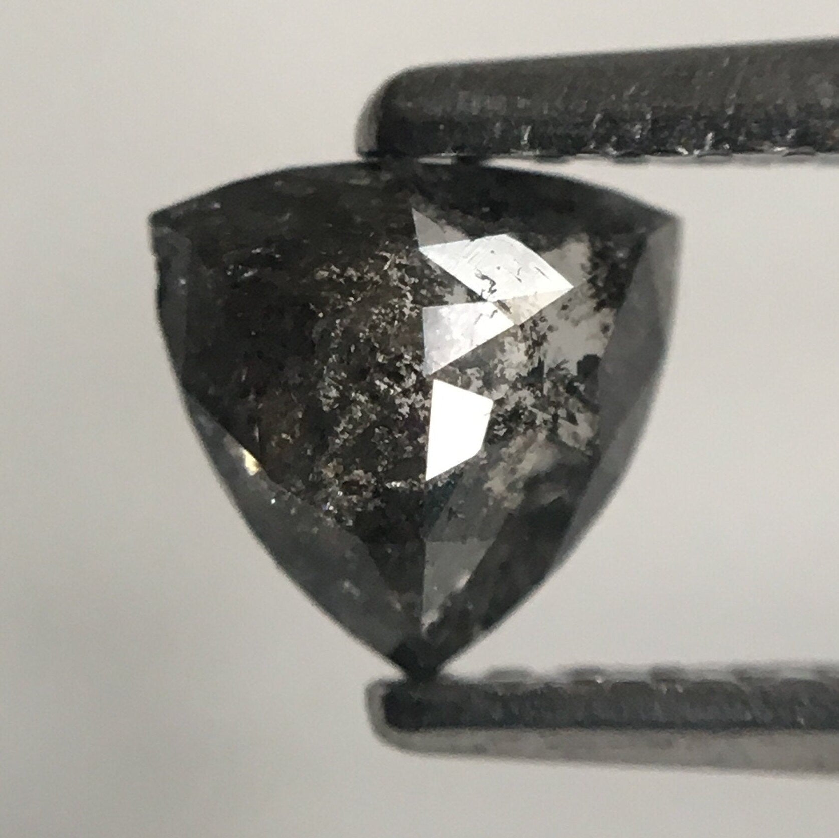 0.48 Ct Triangle Shape Natural Loose Diamond Dark Gray Color 5.21 mm x 5.34 mm X 2.29 mm, Polished Diamond for rings SJ43/16