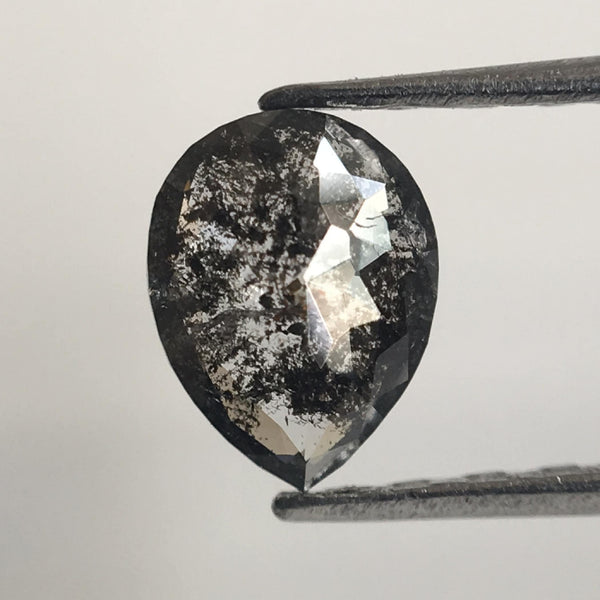 0.32 Ct Natural Loose Diamond Fancy Grey Rose Cut Diamond, 5.48 mm x 4.17 mm x 1.69 mm Grey Rose Cut Pear Diamond SJ43/22