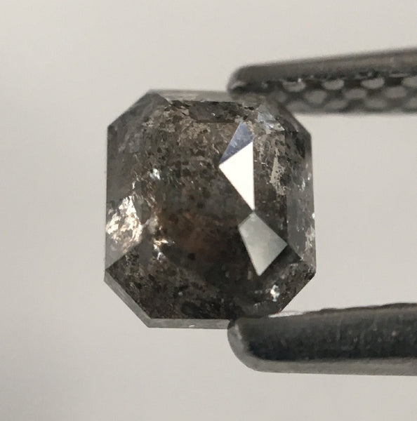 0.52 Ct Dark Grey Natural Emerald Shape loose Diamond, 4.85 mm X 4.05 mm x 2.40 mm Polished Diamond best for engagement rings SJ47/06
