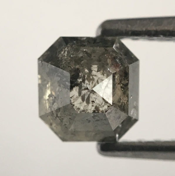 0.88 Ct Fancy Grey Natural Emerald Shape loose Diamond, 5.00 mm X 4.84 mm x 3.37 mm Polished Diamond best for engagement rings SJ47/33