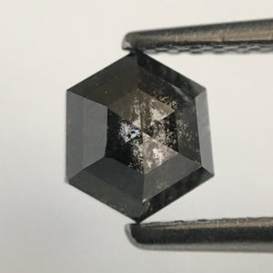 1.12 Ct Black Gray Hexagon Shape Natural Loose Diamond, 5.98 mm X 5.23 mm X 4.01 mm Black Gray Hexagon Cut loose diamond SJ47/35
