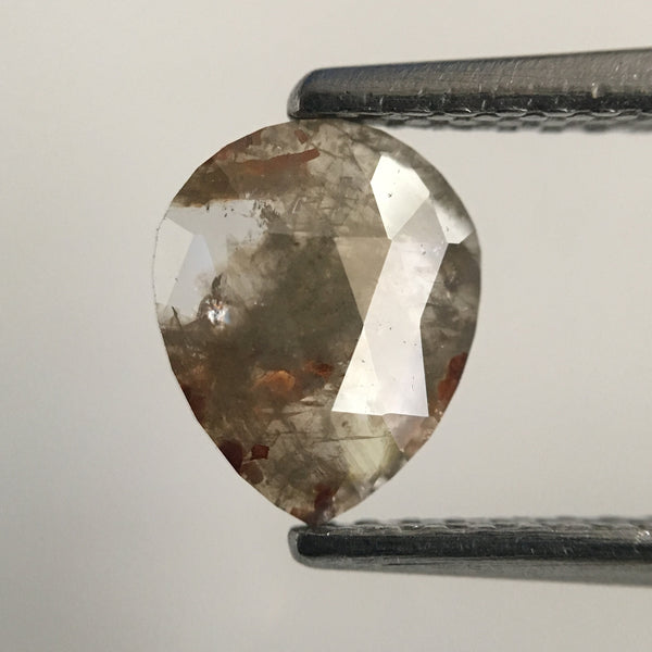 1.20 Ct pair diamond Pear Shape Brownish Gray Rose cut 7.18 mm X 6.08 mm X 1.64 mm Natural Loose Diamond  SJ01/12