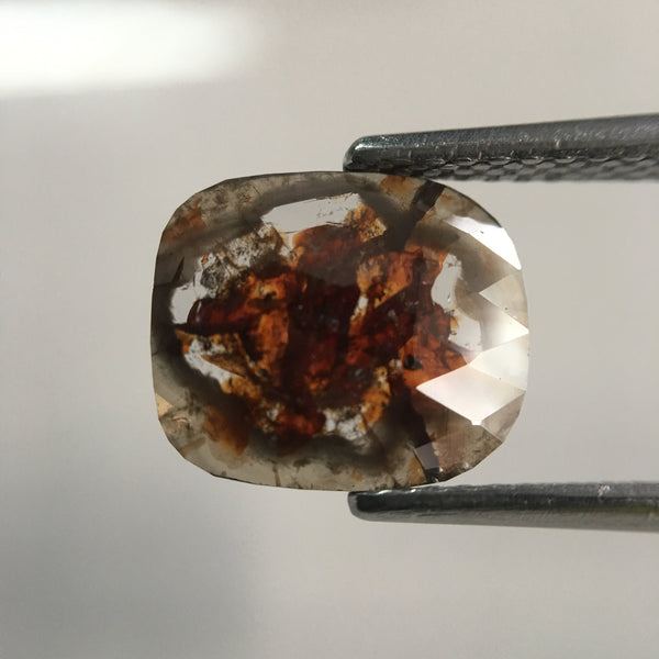 Pair 2.61 ct Natural Brownish Transparent Gray Oval Shape Rose cut Diamond 9.60 mm X 8.26 mm X 1.40 mm Beautiful sparkling faceted  SJ01/20