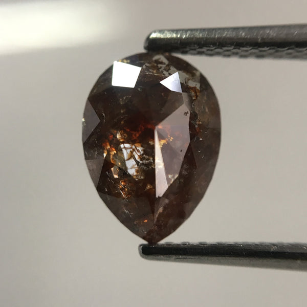 2.89 Ct Pear Shape diamonds Pair 9.20 mm X 6.68 mm X 3.00 mm Pear Shape Brownish red Rose cut Natural Loose Diamond for Earrings SJ01/21