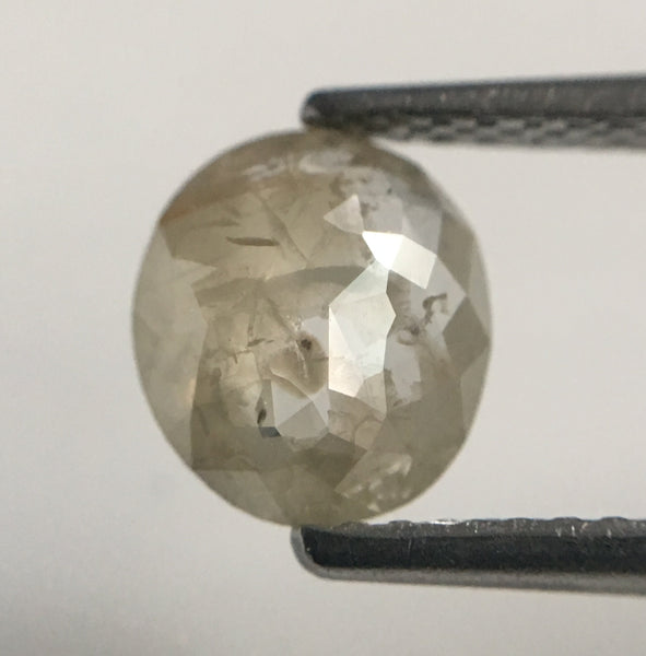 1.00 Ct Oval Cut Fancy Gray Natural Loose Diamond, 7.26 mm X 6.49 mm X  2.43 mm Grey Oval Shape Rose Cut Natural Loose Diamond SJ47/46