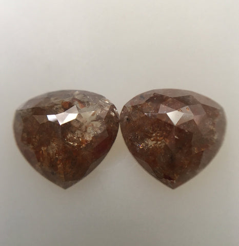 2.48 Ct 7.27 mm x 7.70 mm x 2.80 mm Fancy Brown Heart Shape loose Diamond, Polished Diamond for engagement ring SJ44/39