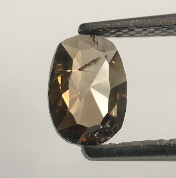 0.68 Ct Oval Shape champagne brown Natural Loose Diamond 7.10 mm X 5.00 mm x 2.02 mm Oval Shape Rose Cut Natural Loose Diamond SJ48/02
